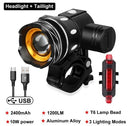 Xmund LED Bicycle Front Light USB Rechargeable Adjustable Bicycle Taillight Set MTB Mountain Cycling Flashlight Bike Accessories