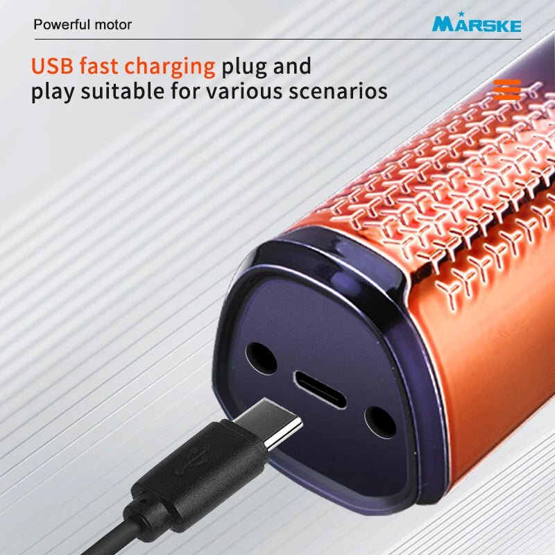 MARSKE Electric Shaver With LCD Digital Display Magnetic 3-Blade Head IPX7 Full Body Washable Razor