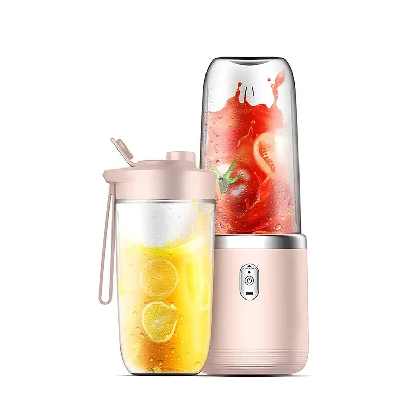 Double Cup Multifunction Usb Fruit Mixers Juicers 6 Blade Portable Electric Juicer Blender Fruit Juicer Cup Food Milkshake Juice Maker