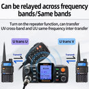 WOUXUN KG-M70 25W Mobile Walkie Talkie VUF UHF Cross-Band Repeater Dual Band Long Range 999CH High Power Car Radio Station with Microphone