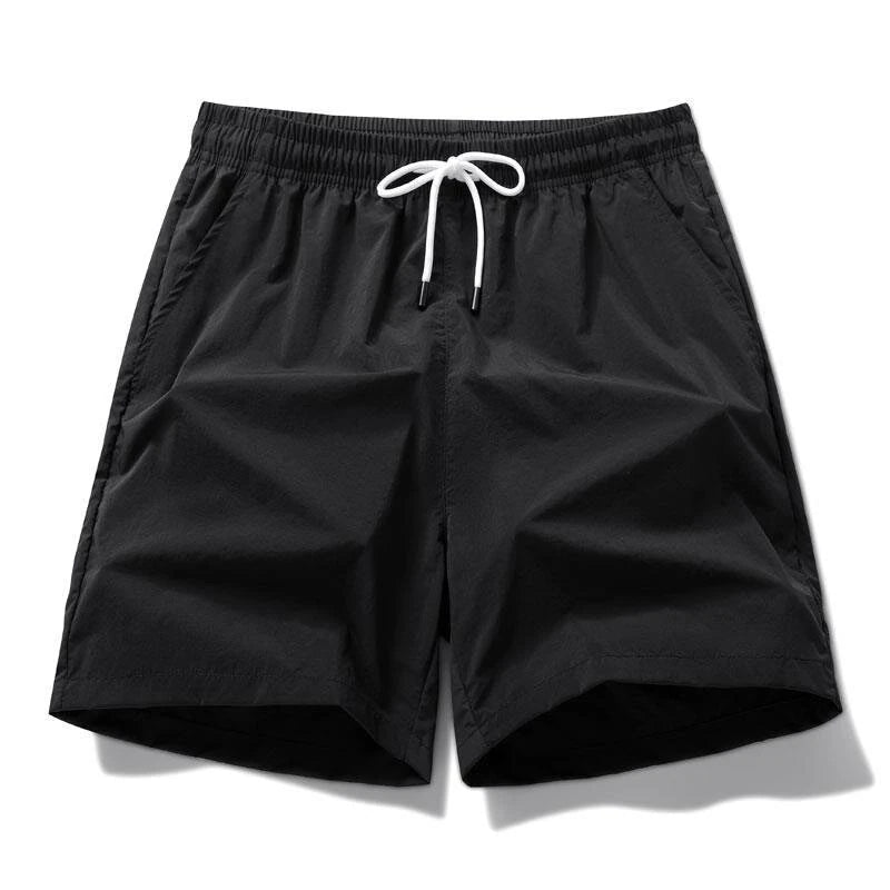 Men's Quick Dry Breathable Summer Shorts Casual Solid Drawstring Beach Shorts Lightweight Swimming Trunks Comfortable Pants for Men