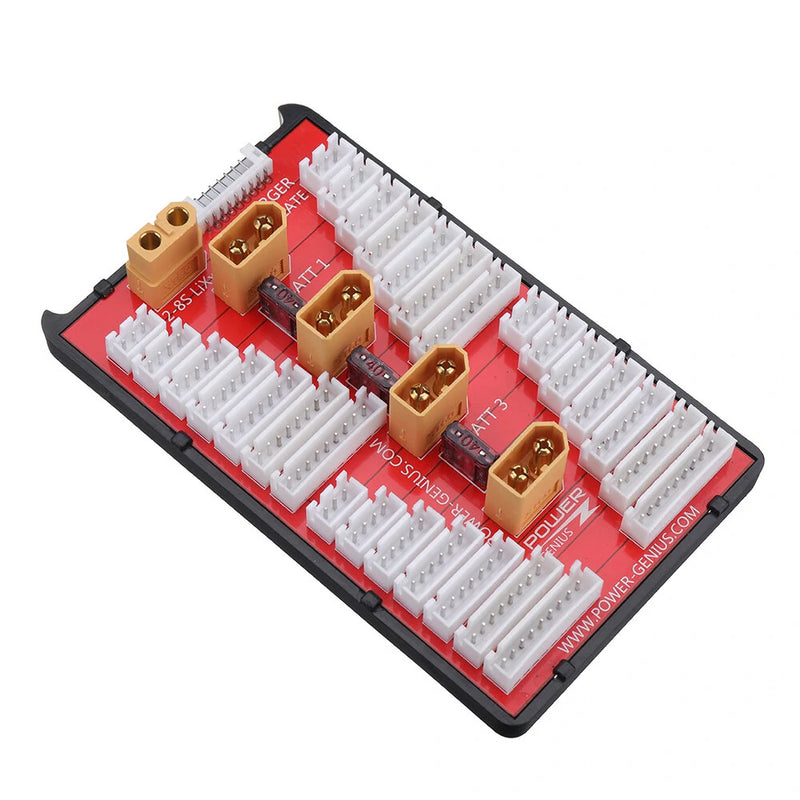 2 IN 1 PG Parallel Charging Board XT60 Plug Supports 4 Packs 2-8S Lipo Battery For RC Models Multicopter Part Accessories