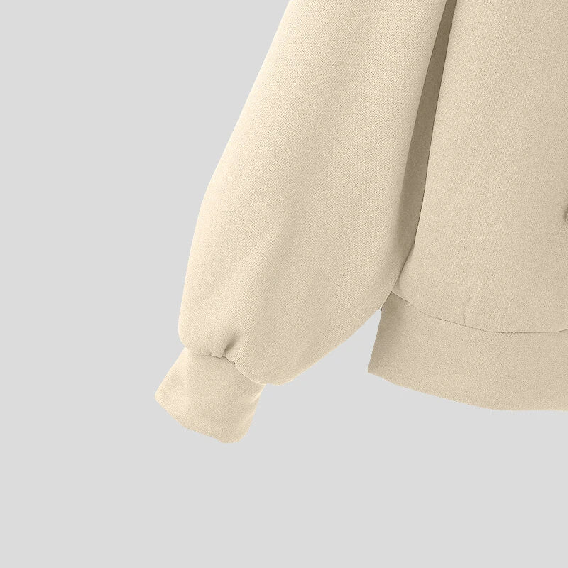 INCERUN Mens Solid Color Scarf Neck Pullover Hoodie Fashion Men Long Sleeve Top Clothing Comfortable