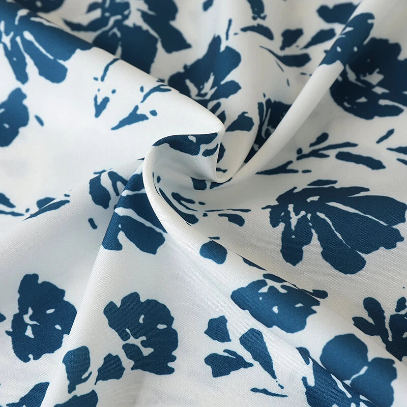 ZANZEA Womens Floral Print Ruffled Open Round Neck Design Short Sleeve Shirts