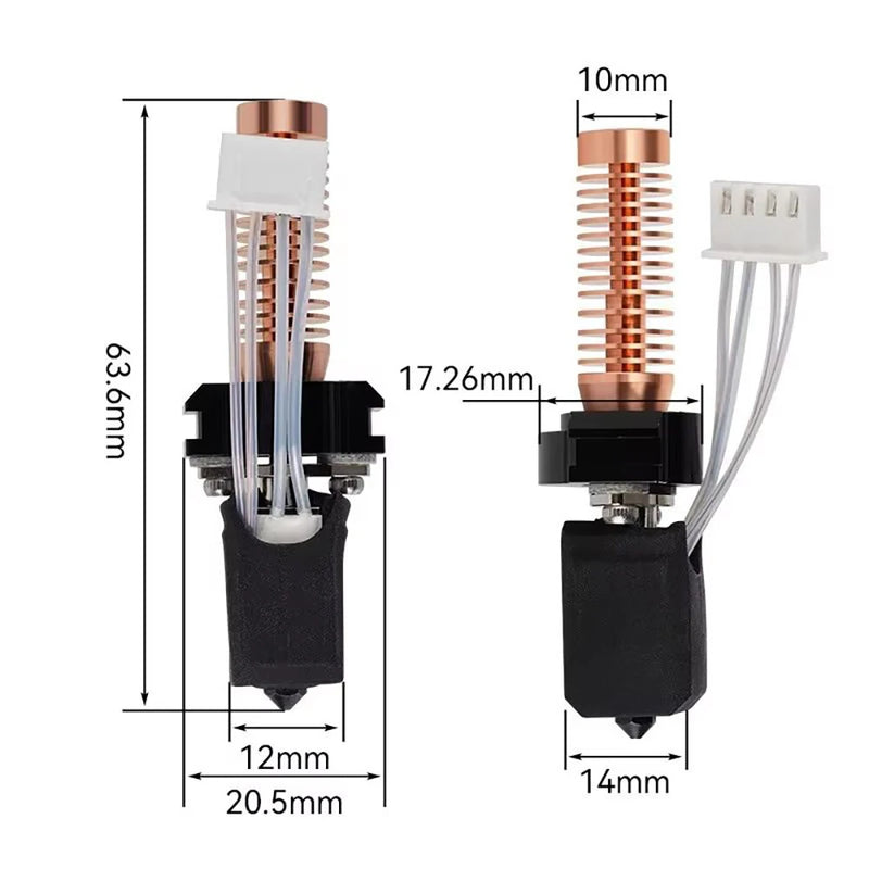 Upgrade Hotend for Flashforge Adventurer 5M / 5M Pro Pinting Head 280 Ceramic Heating Block Kit AD5M Hard Steel Nozzle Hot End