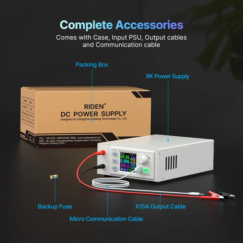 RIDEN RK6006-C Digital Power Supply High Precision 60V 6A with Overvoltage Protection and HD Display for Efficient Power Control