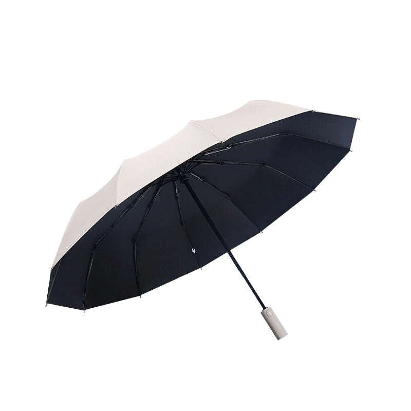 AGSIVO Travel Automatic Folding Umbrella 12 Ribs Reinforced Windproof UPF 50+ UV Protection Auto Open Close For Men and Women