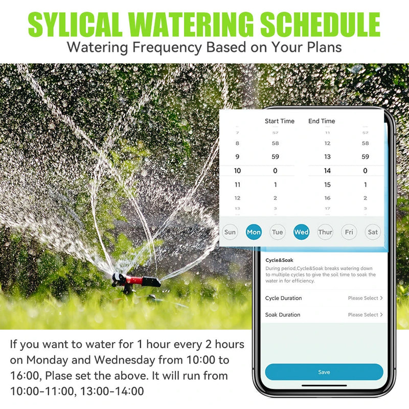 Rainpoint Sprinkler Timer WIF bluetooth Smart Water Timer Remote Control Wireless Hose Faucet Timer for Garden Irrigation System Controller Irrigation Timer Automatic Watering Device