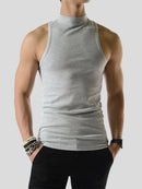 INCERUN Mens Fashion Solid Color Knitted Elastic Tank Top