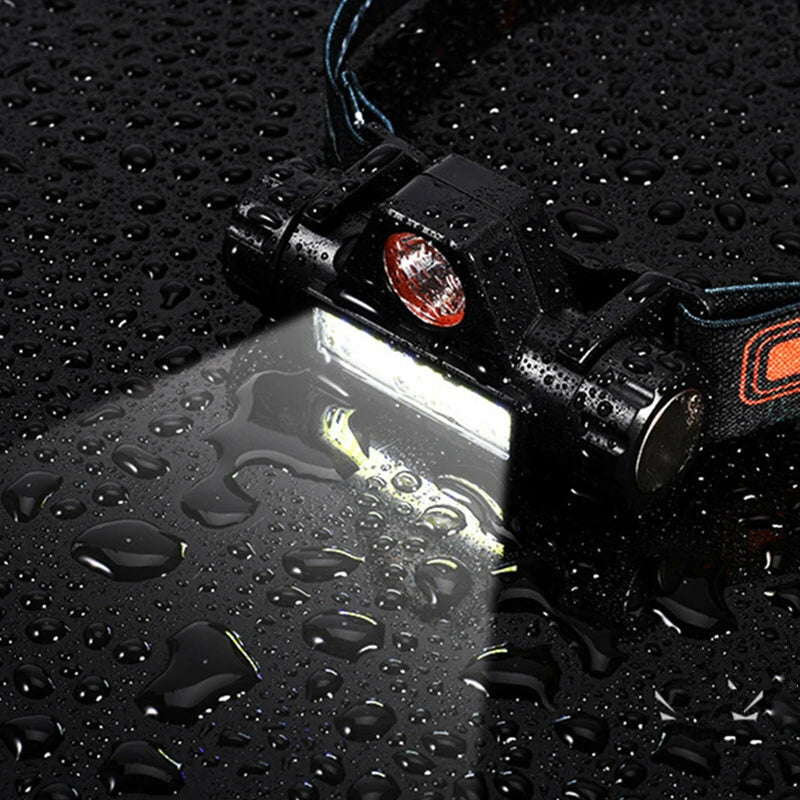 XMUND Waterproof LED Headlamp Handfree COB Work Light with Magnet USB Headlight Built-in Battery Suit for Fishing Camping