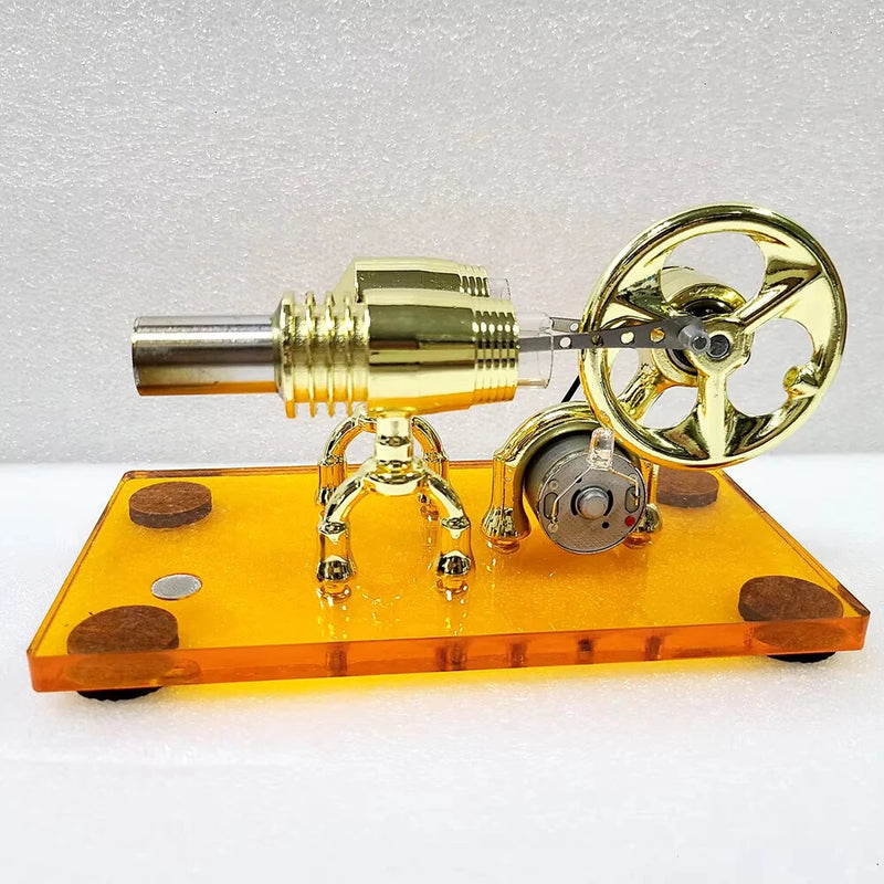 K611 Hot Air Stirling Engine Model Alternator wiht LED Acrylic Base Plate Steam Power Experiment Physics Science Education Toys