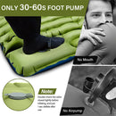 IPRee Outdoor Portable Self-Inflating Camping Air Mattress 4-Inch Thick Compact Ultralight Sleeping Pad with Built-in Foot Pump Pillow