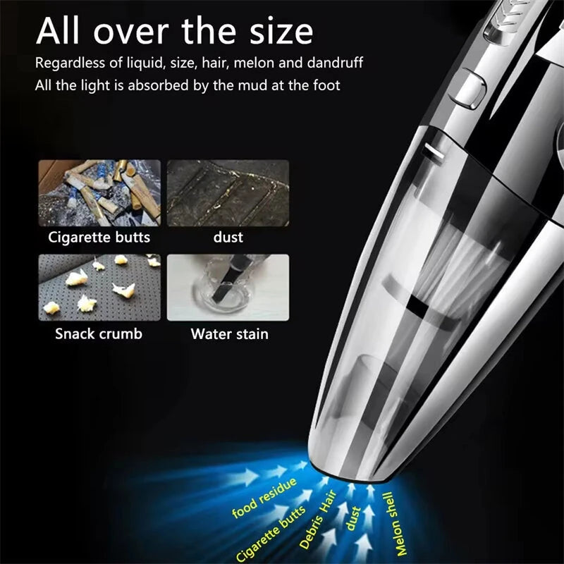 Portable Handheld Vacuum 15Kpa Cordless Vacuum Cleaner Rechargeable Lightweight Wet Dry Vacuum for Home Pet Hair Car Cleaning