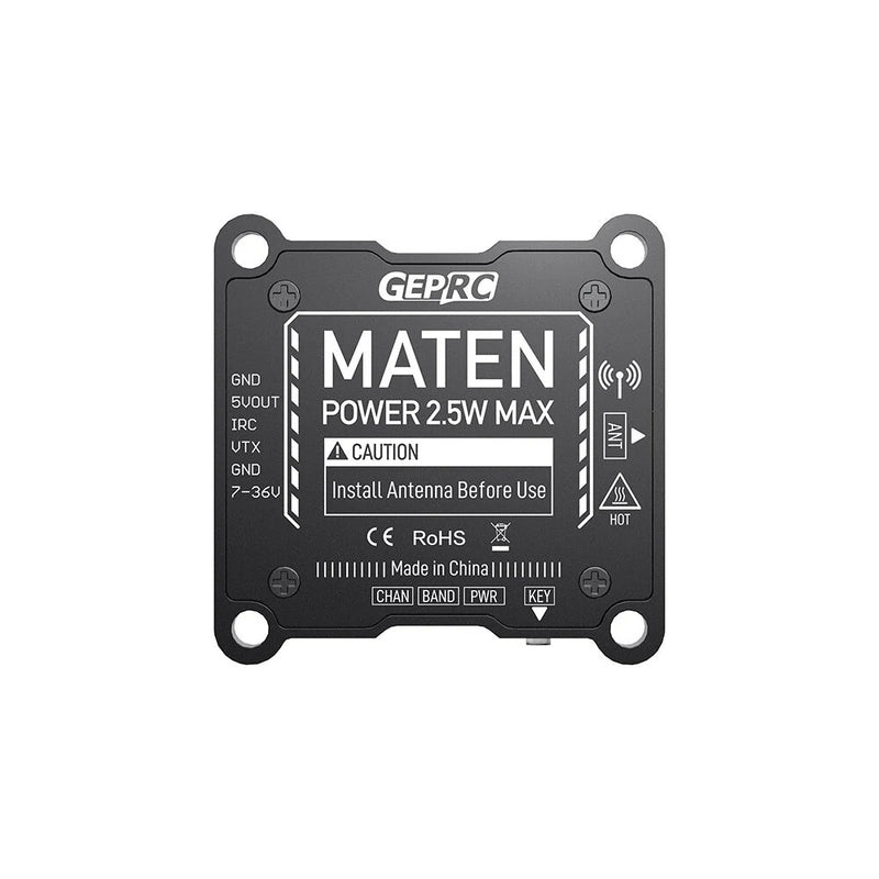 GEPRC MATEN 5.8G 25mW/200mW/600mW/1600mW/2500mW/Pit Mode 72CH VTX Long Range High Power Built in Microphone Transmitter for FPV RC Drone