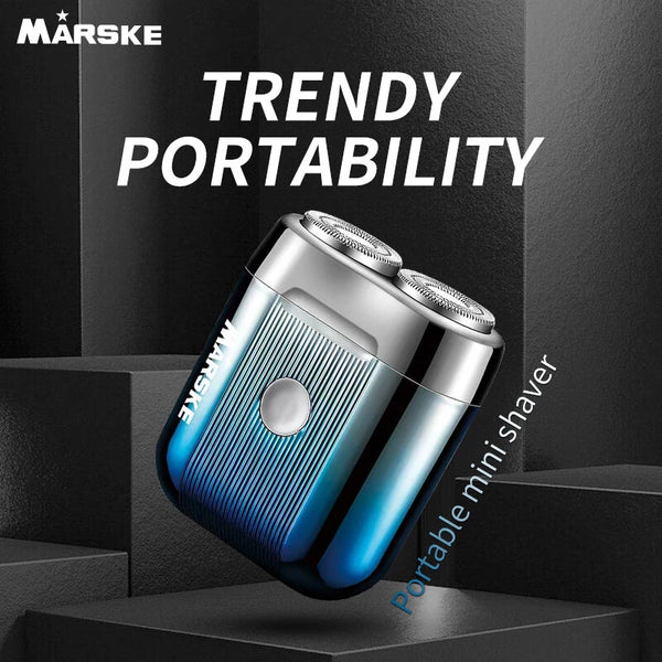MARSKE Mini Electric Shaver Portable Men's Shaver IPX6 Washable Type-C Rechargeable Wet & Dry Compact Razor