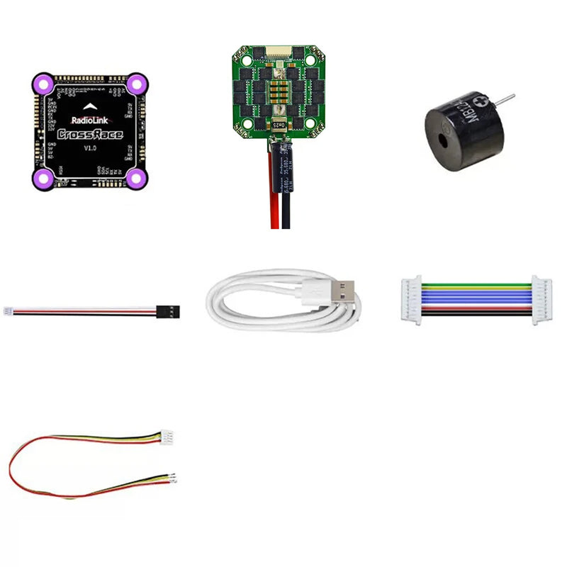 Radiolink CrossRace Flight Controller Built-in OSD Combine APM and Betaflight Support Analog Digital HD & Hobbywing 60A BL_S 4in1 ESC Combo for Multi-Rotor