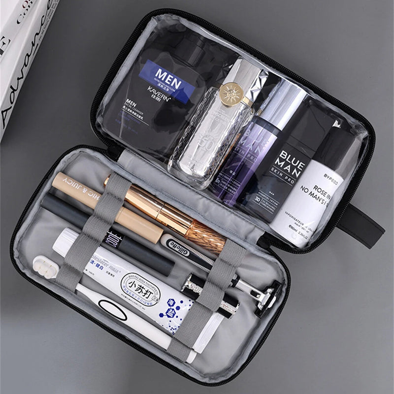 IPRee Men's Makeup Bag 3 Layer Elite Series Large Capacity Men's Toiletry Bag Travel Essentials Portable Premium Cosmetics Organizer Bag