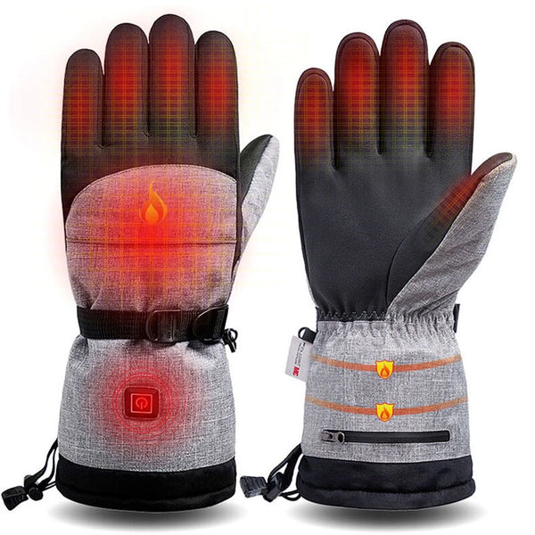 TENGOO Heated Gloves Thermal Winter Waterproof Ski Heated Gloves MTB Riding Windproof Motorcycle Five-Finger Touch Screen Gloves