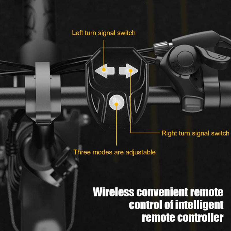 Bicycle Turn Signal Light Wireless Remote Control Bike Taillight USB Rechargeable Bicycle Front Rear Light LED Bike Warning Lamp