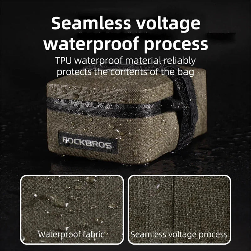 ROCKBROS 0.4L Mini Bicycle Saddle Bag Tail Bag Lightweight Waterproof Portable Wear-resistant MTB Road Bike Bag