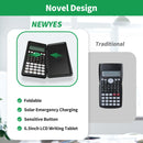 NEWYES 991MS 6.5 Inches Scientific Calculator with LCD Writing Tablet and 349 Functions Solar Energy Science Calculators Notepad Professional Foldable Calculators for School Students Office Assistant