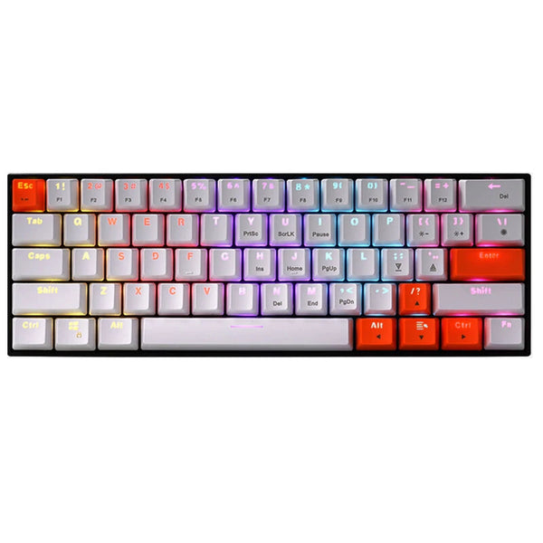 Delux KM36 61 Keys Wired Mechanical Keyboard RGB Light Two-color Injection Keycaps USB E-Sports Ergonomics Gaming Keyboards