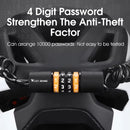 WEST BIKING Bicycle Lock Steel Cable Chain Security 4 Digit Combination Anti-Theft Password Code Safety Bike Lock