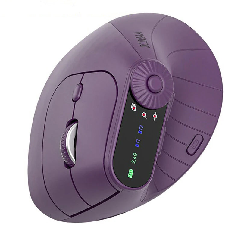 Vertical Ergonomics Wireless Mouse 2.4G/bluetooth 1000-2400DPI Type-C Rechargeable Silent Mice