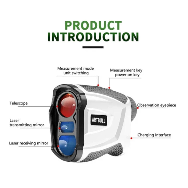 ARTBULL 1000M Golf Rangefinder With Magnet Speed Measurement Telescope Range Finder Flag Locking With Vibration Function For Outdoor Golfers