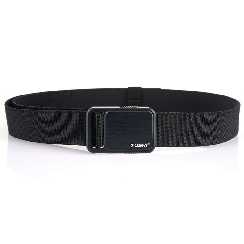TUSHI 120cm Metal Buckle Tactical Belt Nylon Wistand Inserting Buckle Military Fan for Men Women