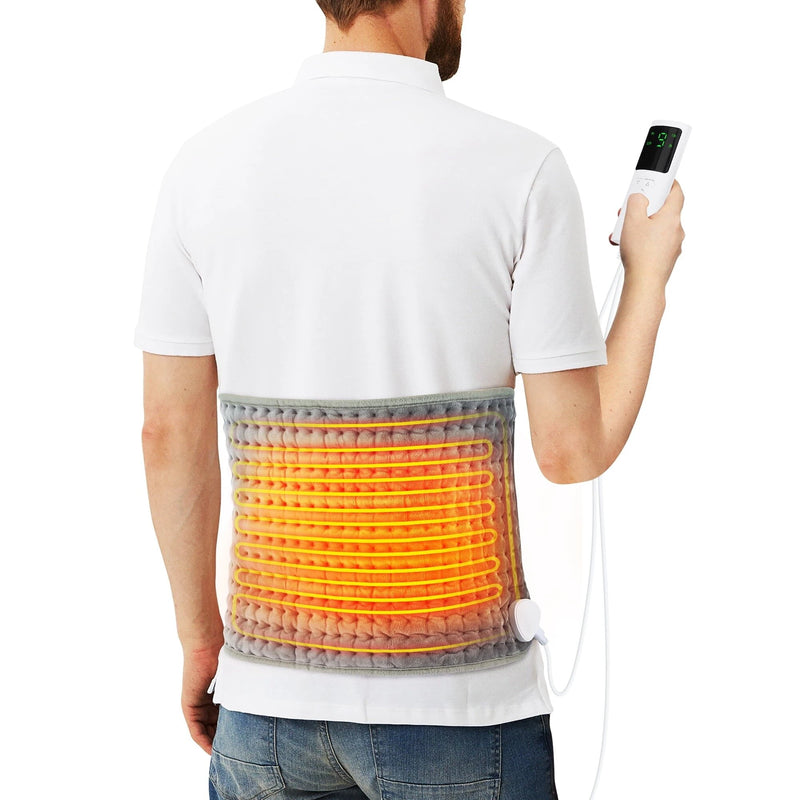 TENGOO Electric Heating Pad for Waist Back Neck Shoulders, Heated Cushion Waist Belt with 4 Timers & 9 Heating Setting, Comfortable Warm