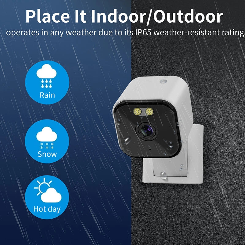 2MP Wireless WiFi Security Camera Color Night Vision Two-Way Audio Motion Detect Spotlight Siren Alarm IP65 Waterproof Smart Home Monitoring Cameras