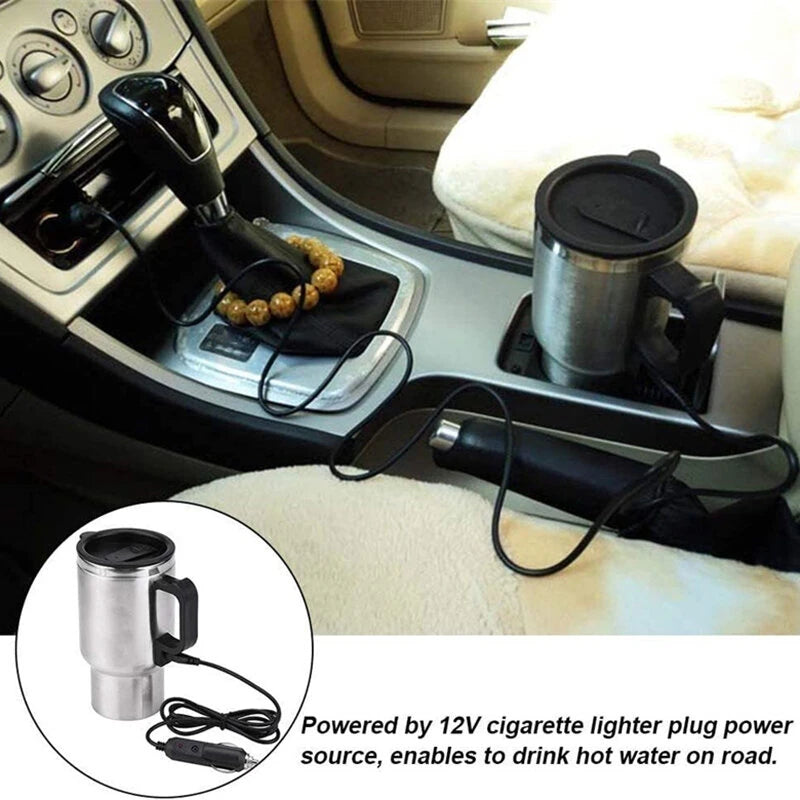 IPRee Car Kettle Electric Kettle Camping 12V 450ml Portable Travel Car Truck Kettle Hot Water Heater Bottle for Tea Coffee Making Heating Cup