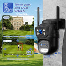 Hiseeu WS419B WS419QB 9MP WIFI IP Camera Three Lens & Dual Screen With 8X Zoom PTZ Camera Ai Auto Tracking Security Video Surveillance Camera