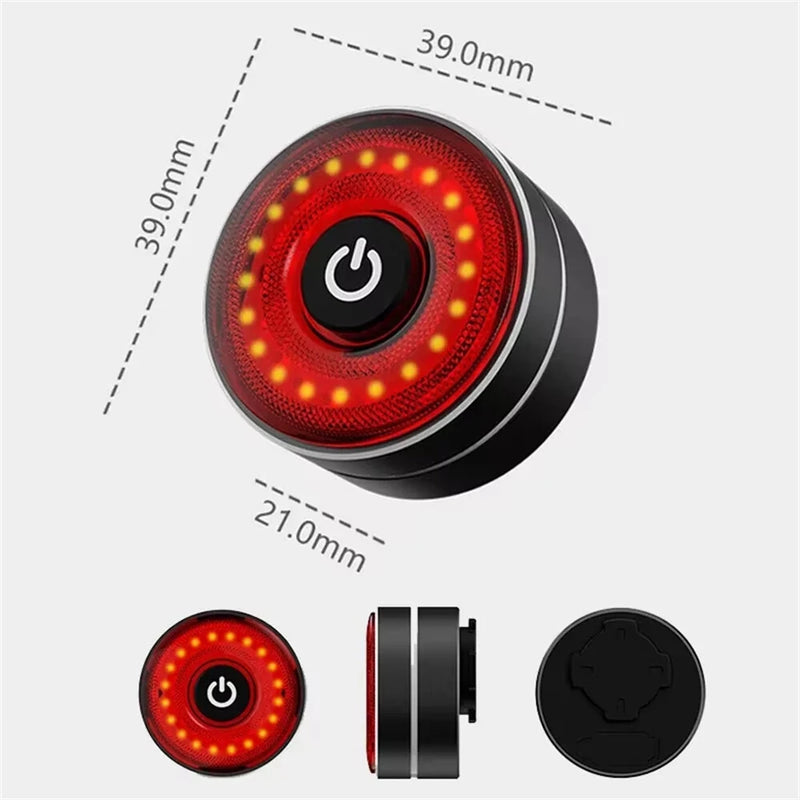 BIKIGHT Smart Brake Sensing Bike Taillight 4 Light Modes Type-C Rechargeable Waterproof Dustproof Bicycle Rear Light for MTB Road Night Riding Safety