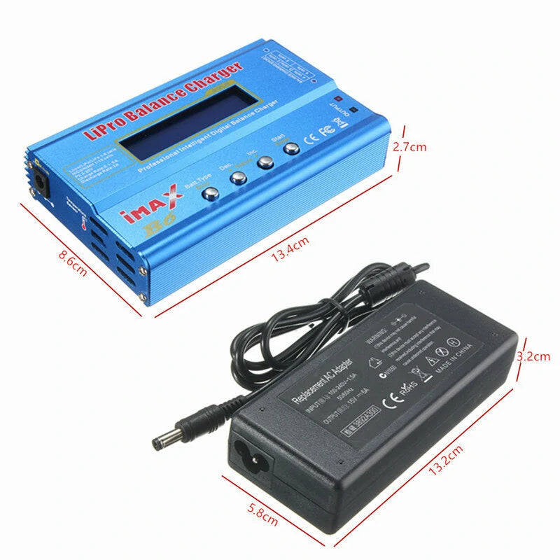 iMAX B6 80W 6A Lipo Battery Balance Charger T Plug with Power Supply Adapter