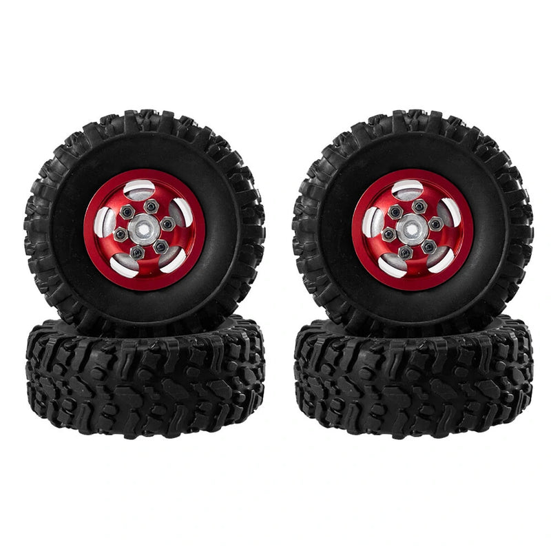 4PCS Upgraded Metal Rims Tires Wheels for TOYOTA Land Cruiser MN82 LC79 MN78 WPL D90 D91 D96 99S 1/12 RC Cars Vehicles Models Spare Parts