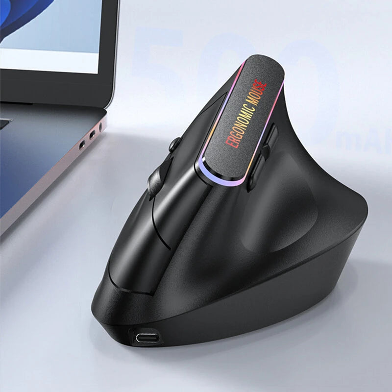 M820 Ergonomic Vertical Wireless Mouse 800-1600DPI 2.4G/bluetooth Dual Mode Rechargeable Mute Mice for PC Laptop Computer