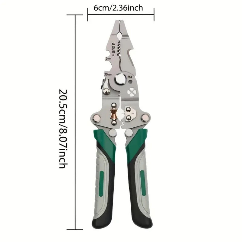 IPRee Foldable Wire Stripper Multi-Function Crimping Pliers Pulley Design Electrician Wire Splitter Winding Tool for Cable Management