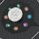 16cm Solar Floating Fountain with Lights 3W LED Solar Bird Bath Light Sensor with 6 Nozzles Auto On Off for Garden Decoration