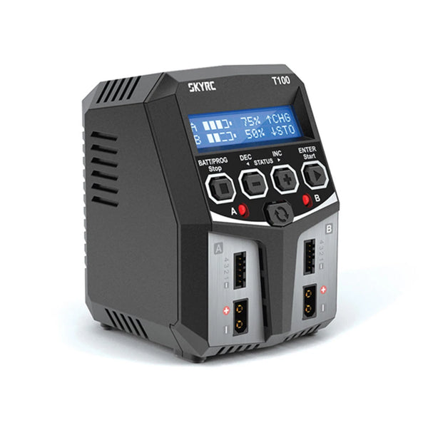 SKYRC T100 DUAL 5A 2X50W Balance Charger for 2-4S LiPo/LiIon/LiFe/LiHV Battery
