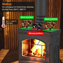 IPRee Stove Fan 10-Blades Heat Powered Double Headed Fireplace Fan Thermodynamic Fan For Autumn Winter Indoor Wood Burners Home Warm