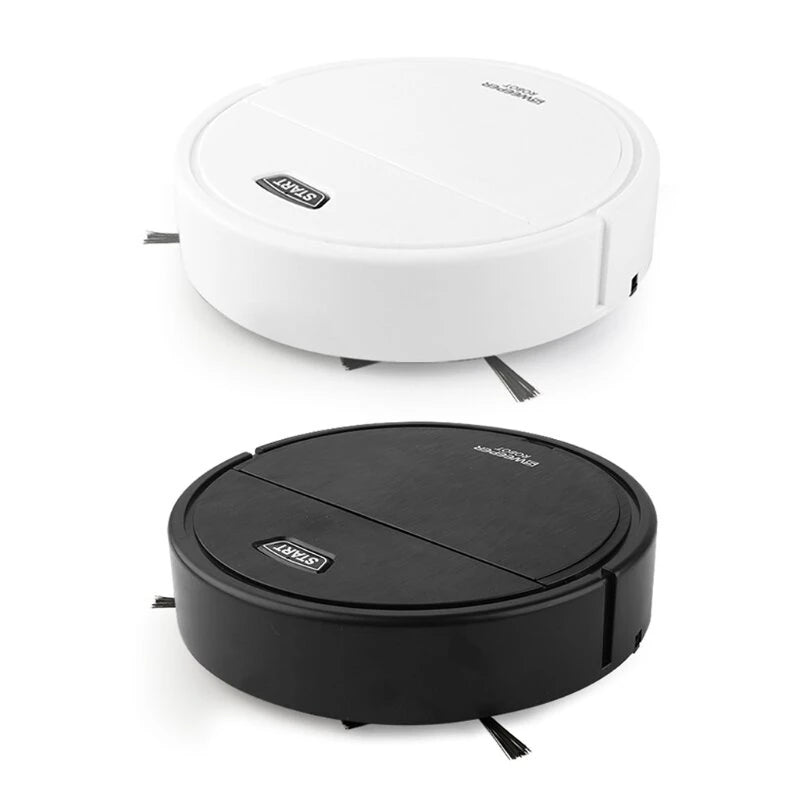 3-in-1 Sweeping Vacuum Mopping Rechargeable Smart Cleaning Robot 1200Pa Power Suction Large Capacity Dust Collection Box for Various Floors Black/White