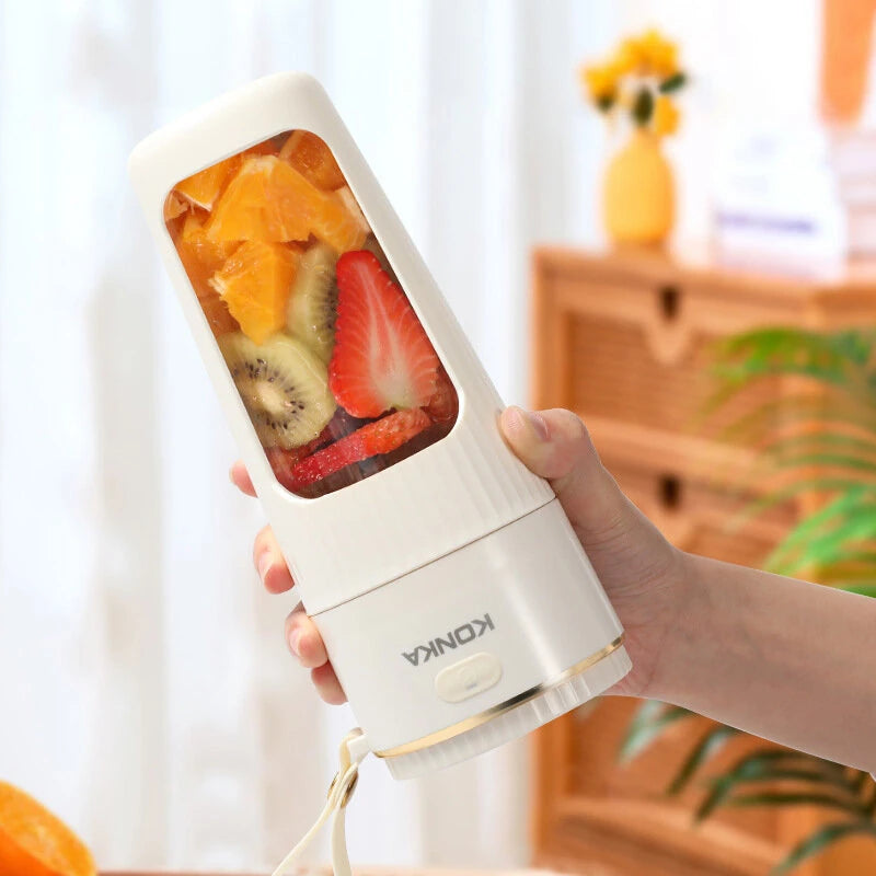 KONKA Mini Electric Fresh Juicer 10 Blades Powerful Crushed Ice Wireless Portable Blender Juice Extractor Bottle Smoothie Mixer