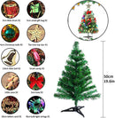 Christmas Tree With LED Lights 50cm Christmas Tree With Hanging Ornaments Star Tree Decorations Table Decorations for Office Home Kitchen