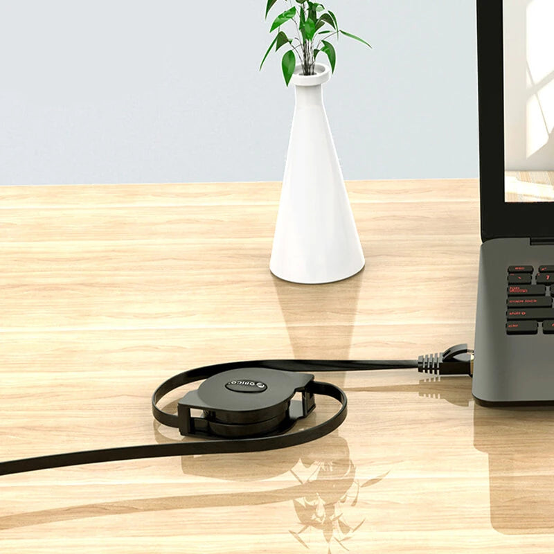 ORICO PUG-LGC6 2M Retractable Ethernet Cable Portable LAN Internet Network Cable 1000Mbps CAT-6 Network Cables for Laptop Router