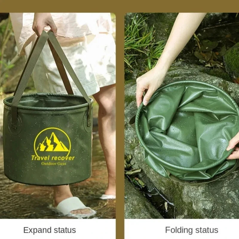20L Collapsible Bucket Folding Large Capacity Leakproof Huge Loading Fishing Bucket Camping Water Bag Camping Supplies