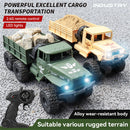 HENGRUI 553-07/08 RTR 1/16 2.4G 4WD RC Car Military Army Off-Road Truck Heavy Transport LED Light Alloy Body Remote Control Vehicles Models Toys