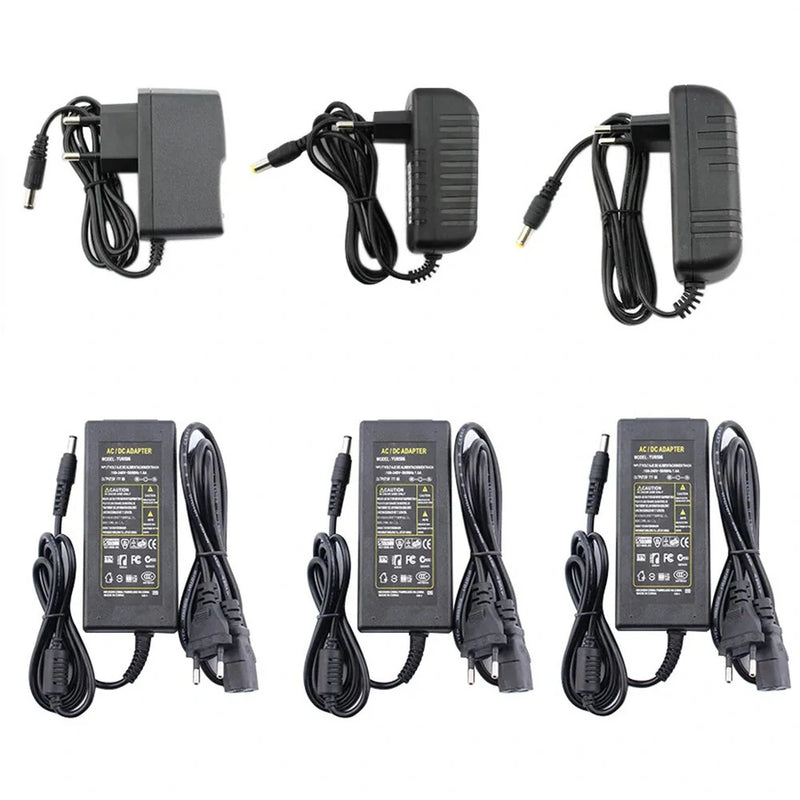 1PCS DC 12V Power Supply Adapter High Precision with 1A 2A 3A 5A 6A 8A Outputs for LED Strips EVD Home Decor Safety Assured Compact Design