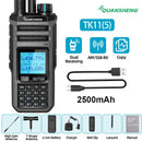 Quansheng TK11 Walkie Talkie 10W Dual Band Radio 999 Channels Long Range Rechargeable Two Way Communication Device Portable FM Receiver